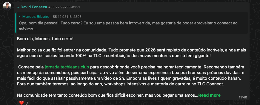 Depoimento de David Fonseca no WhatsApp