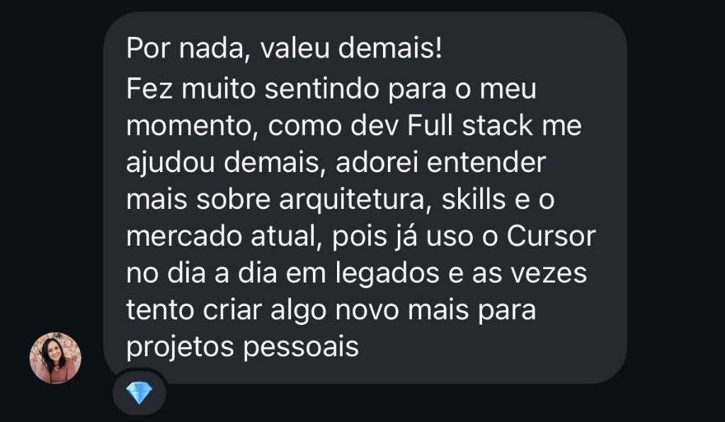 Mensagem de Priscila Kimura